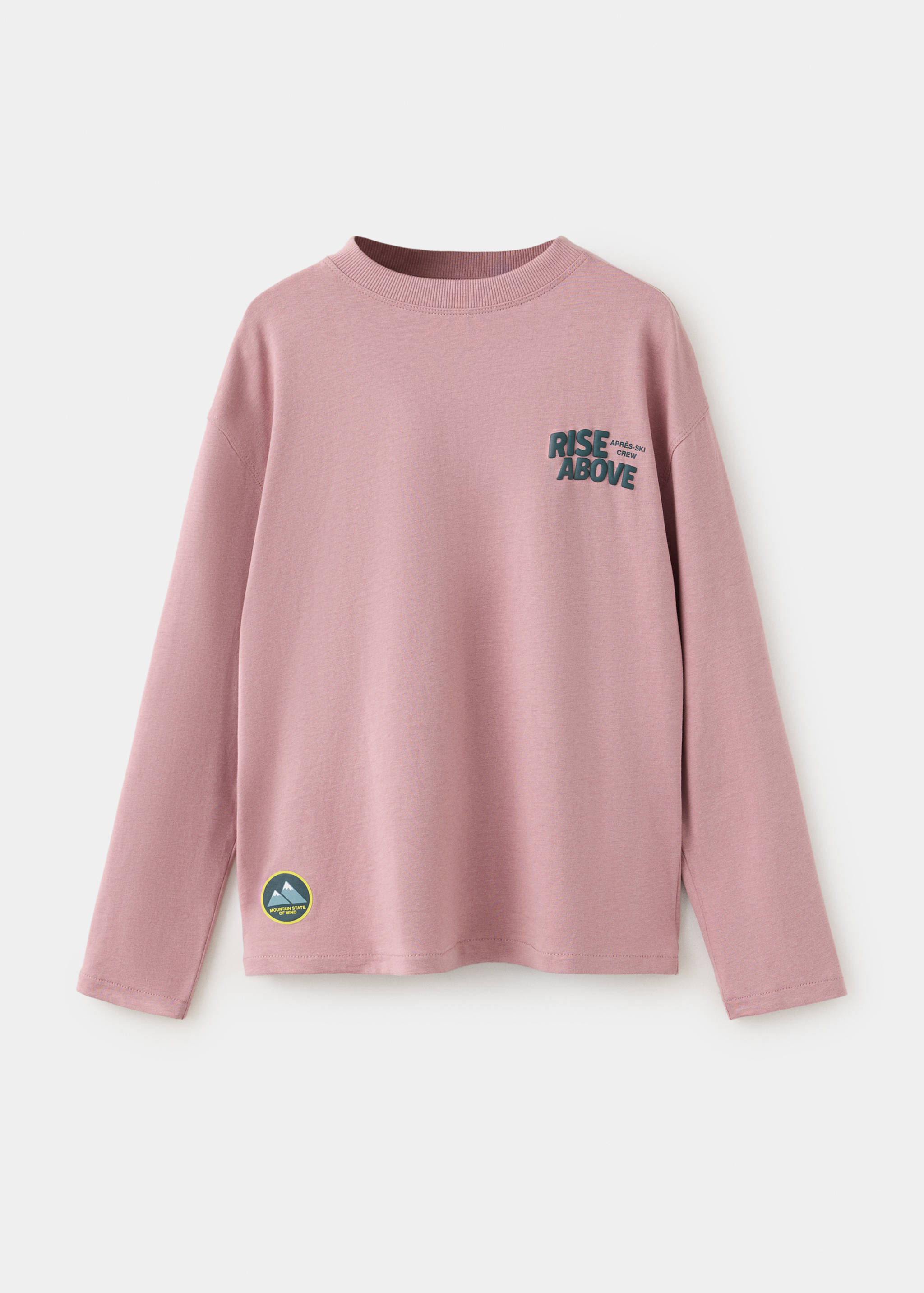 T-shirt en coton avec motif ski et message imprimés - Article sans modèle