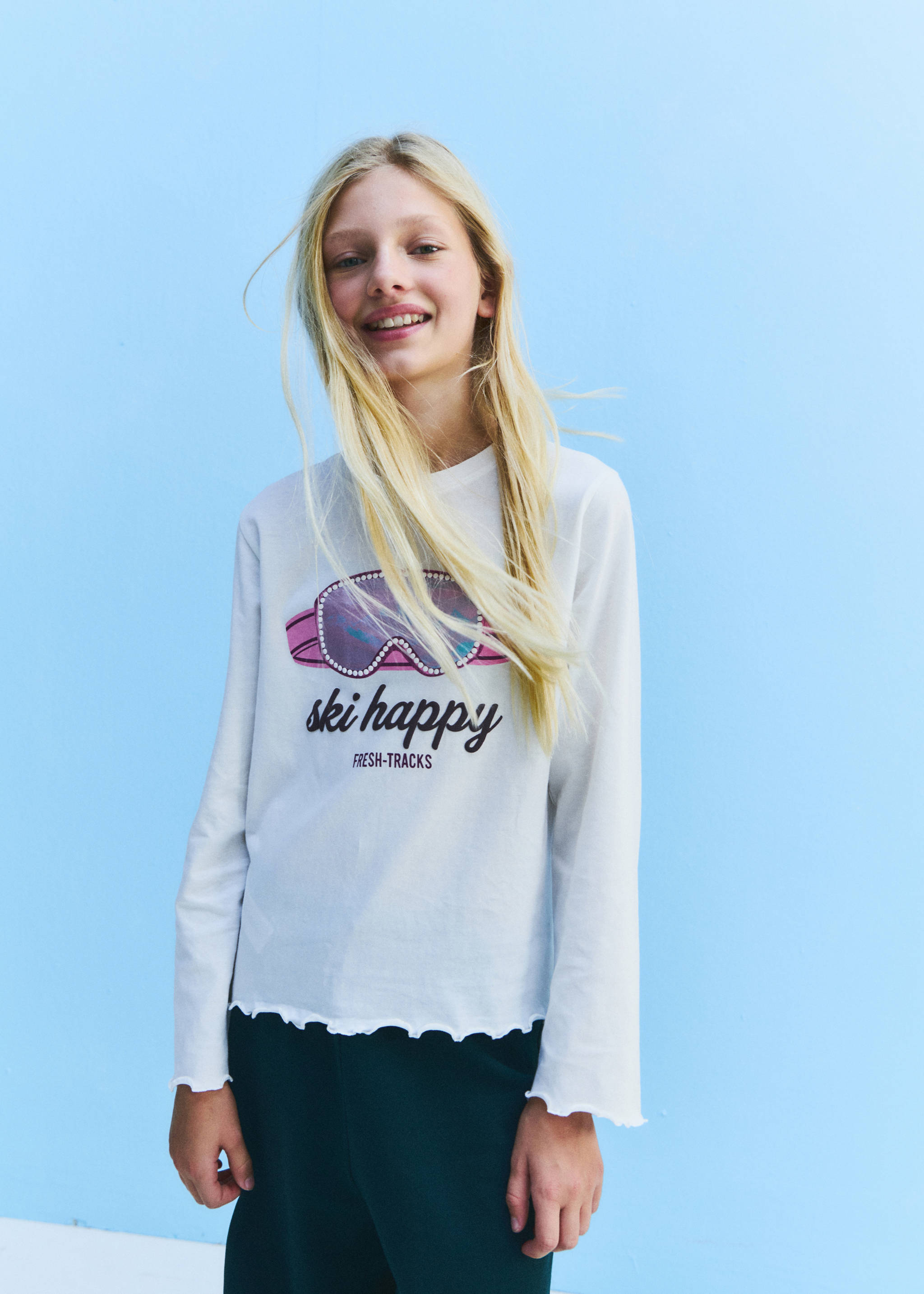 Cotton T-shirt with print detail - Details of the article 5, Off White. Ref: 37027134-00.