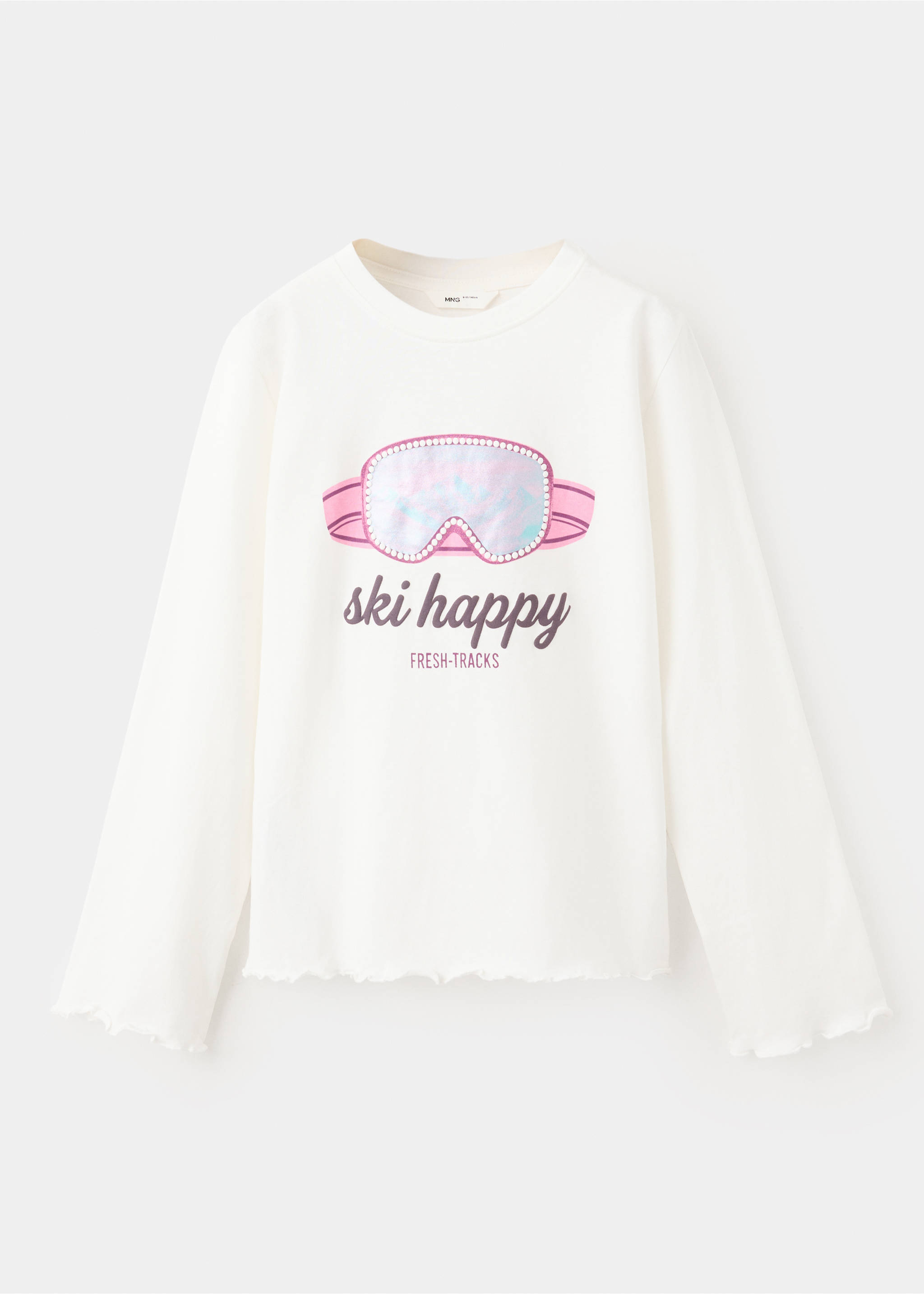 Cotton T-shirt with print detail - Article without model, Off White. Ref: 37027134-00.