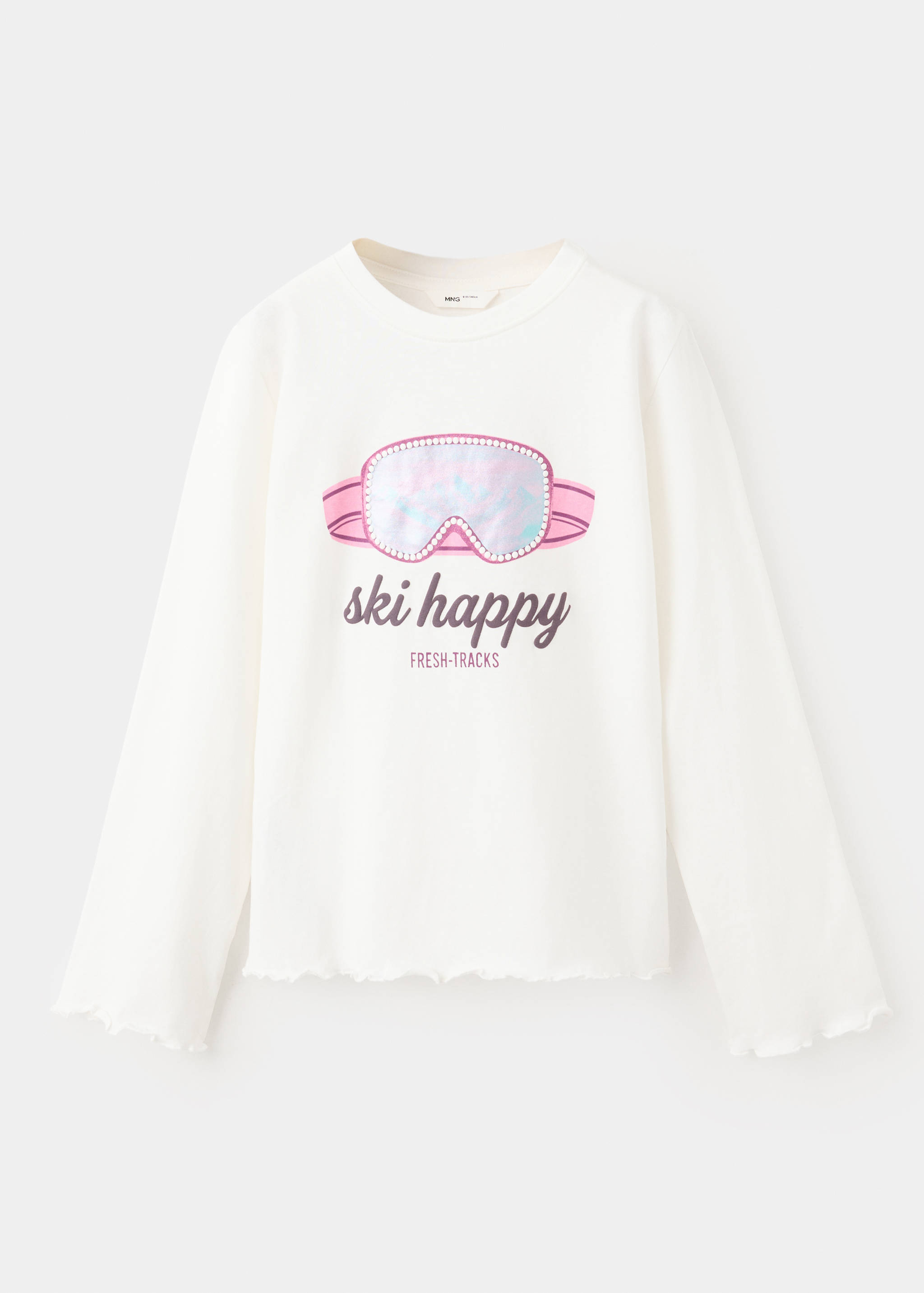 Cotton T-shirt with print detail - Article without model