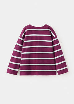 100% cotton striped t-shirt — Burgundy 4