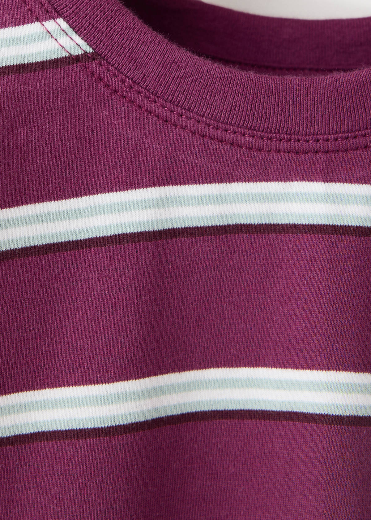 100% cotton striped t-shirt — Burgundy