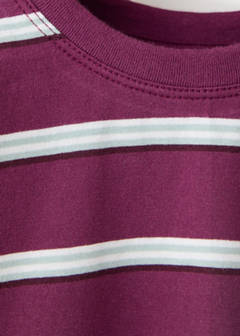 100% cotton striped t-shirt — Burgundy 3