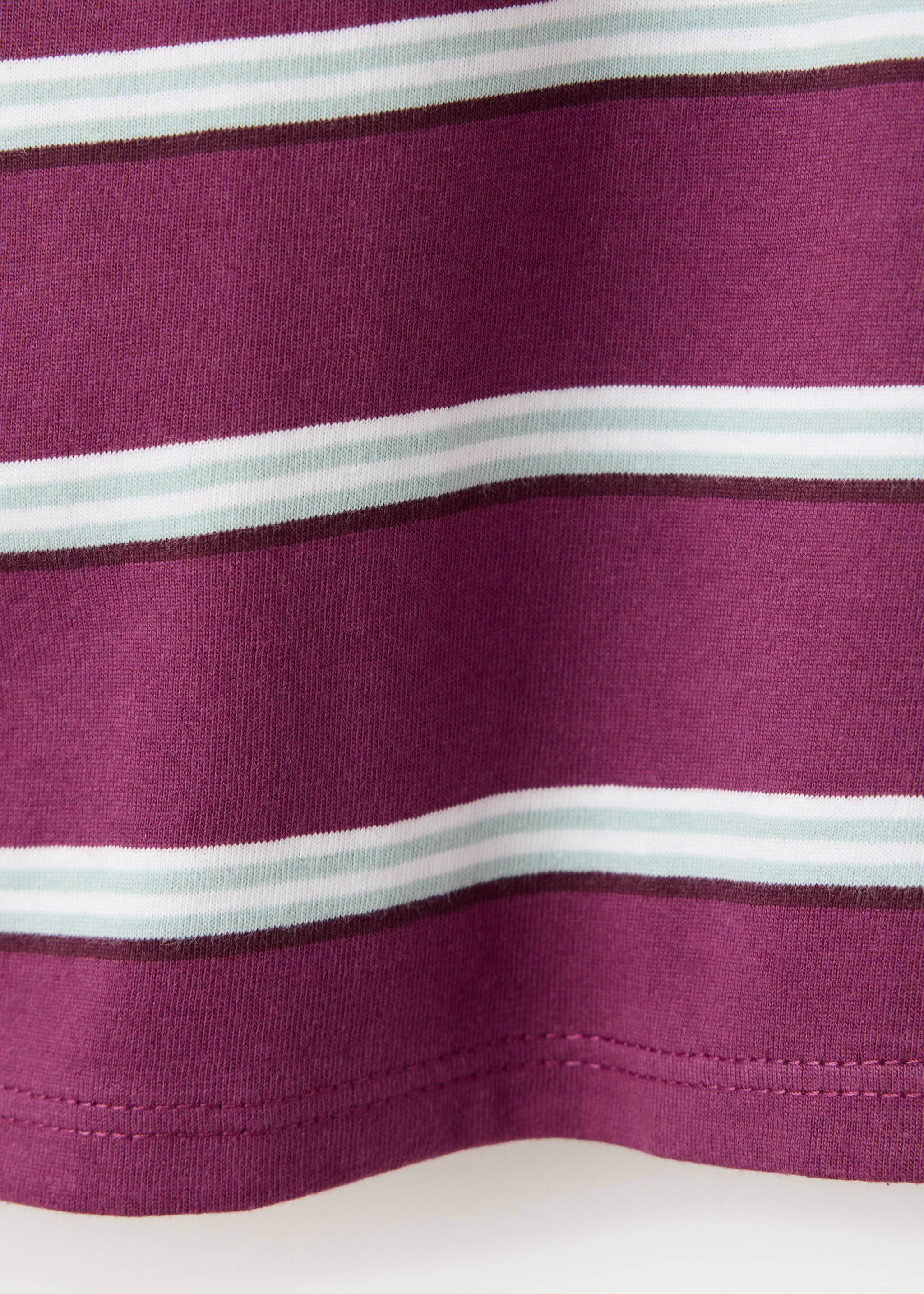 Camiseta 100% algodón rayas - Detalle del artículo 0, Burdeos. Ref: 37027135-00.