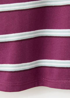 100% cotton striped t-shirt — Burgundy 5