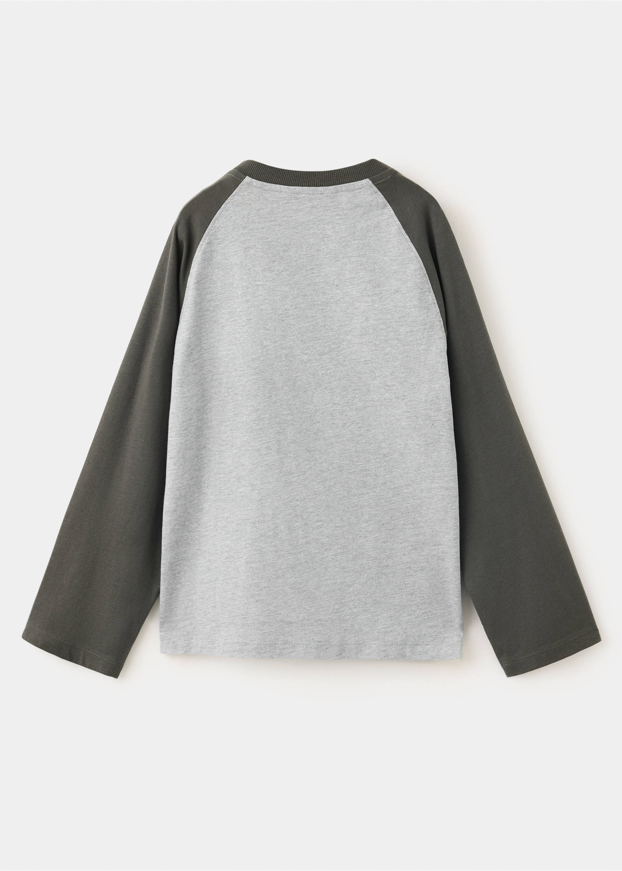100% cotton bi-colour T-shirt - Reverse of the article, Charcoal. Ref: 37027137-00.