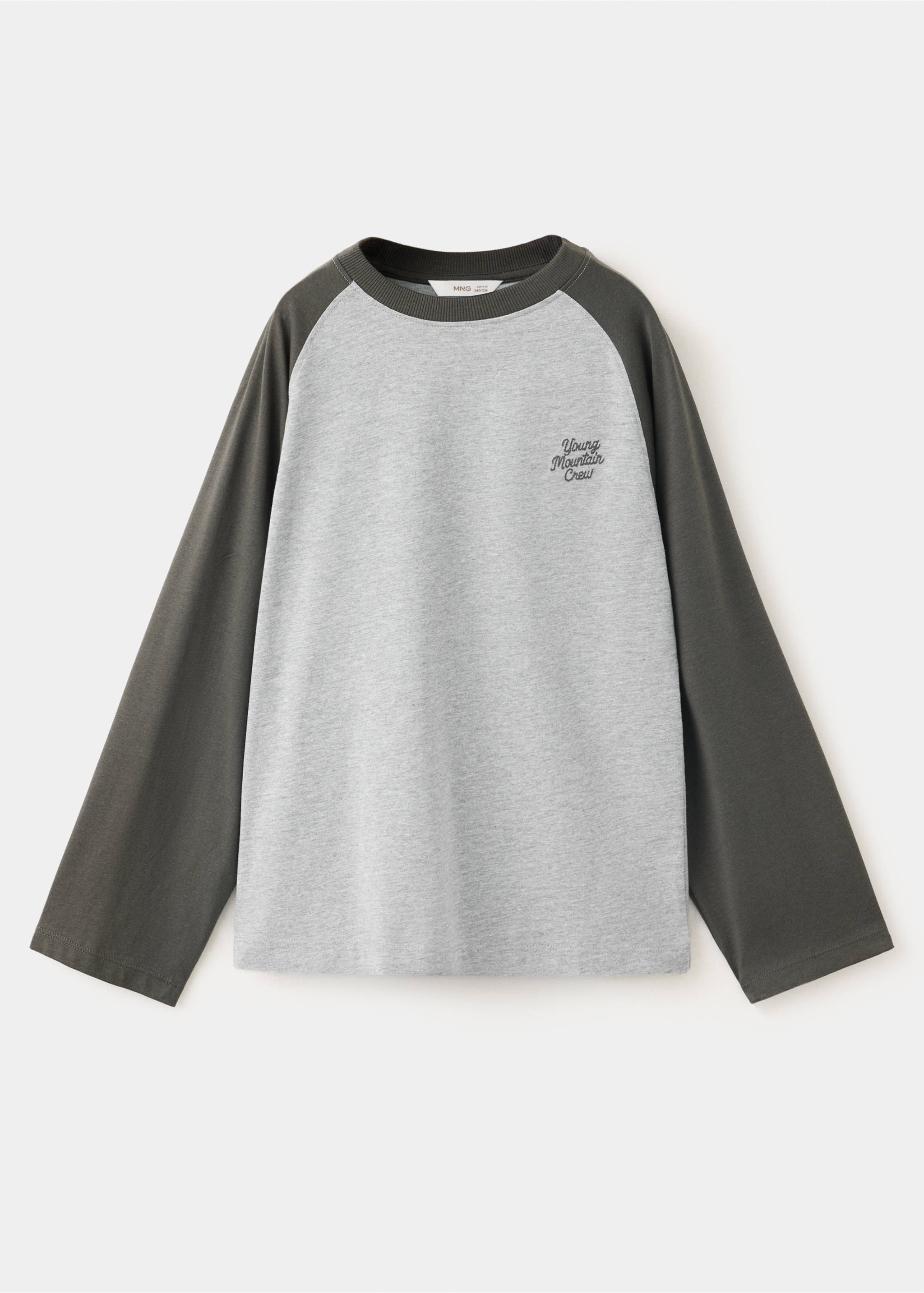 100% cotton bi-colour T-shirt - Article without model, Charcoal. Ref: 37027137-00.