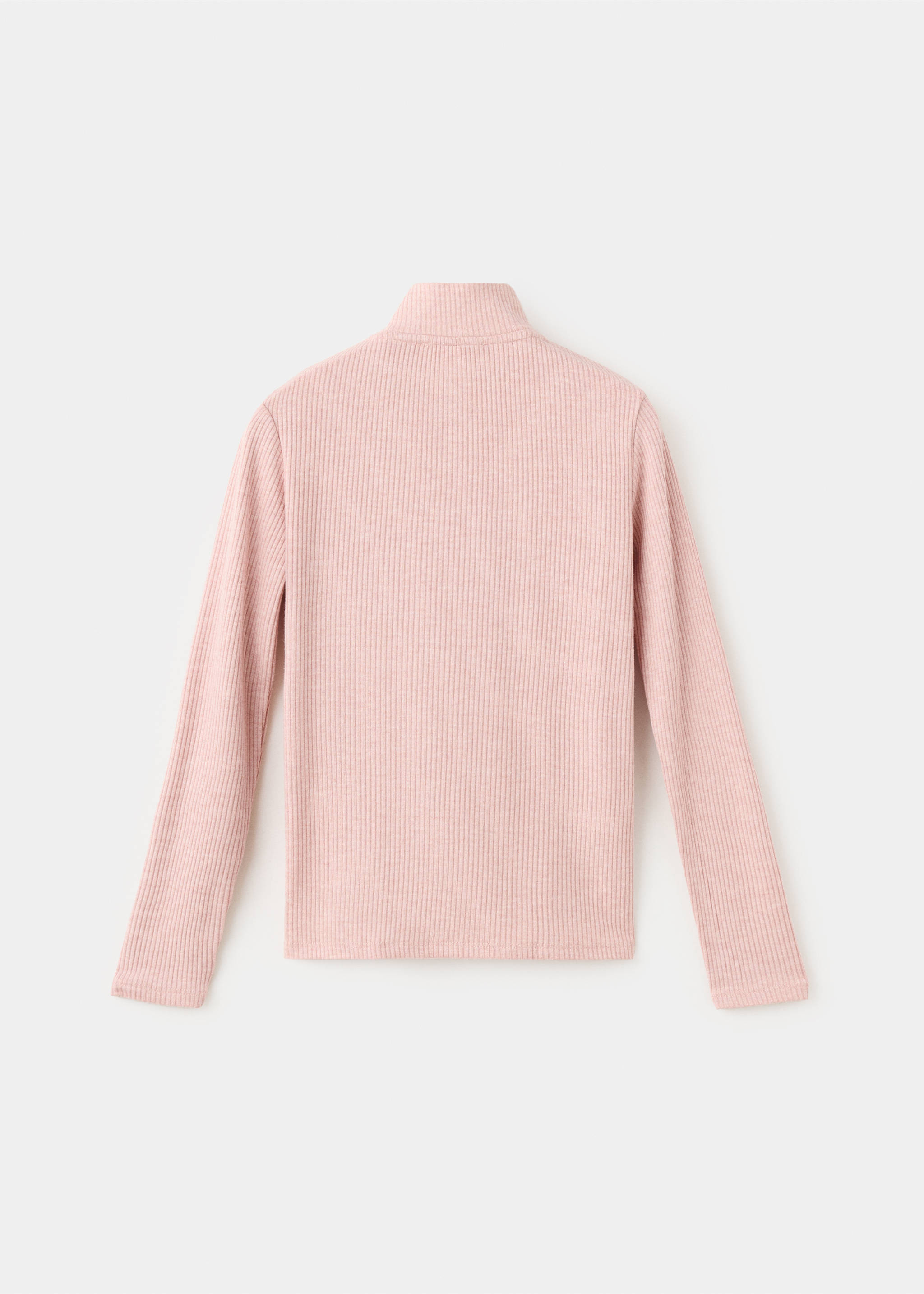 Ribbed  knit t-shirt - Reverse of the article, Pink. Ref: 37027140-00.