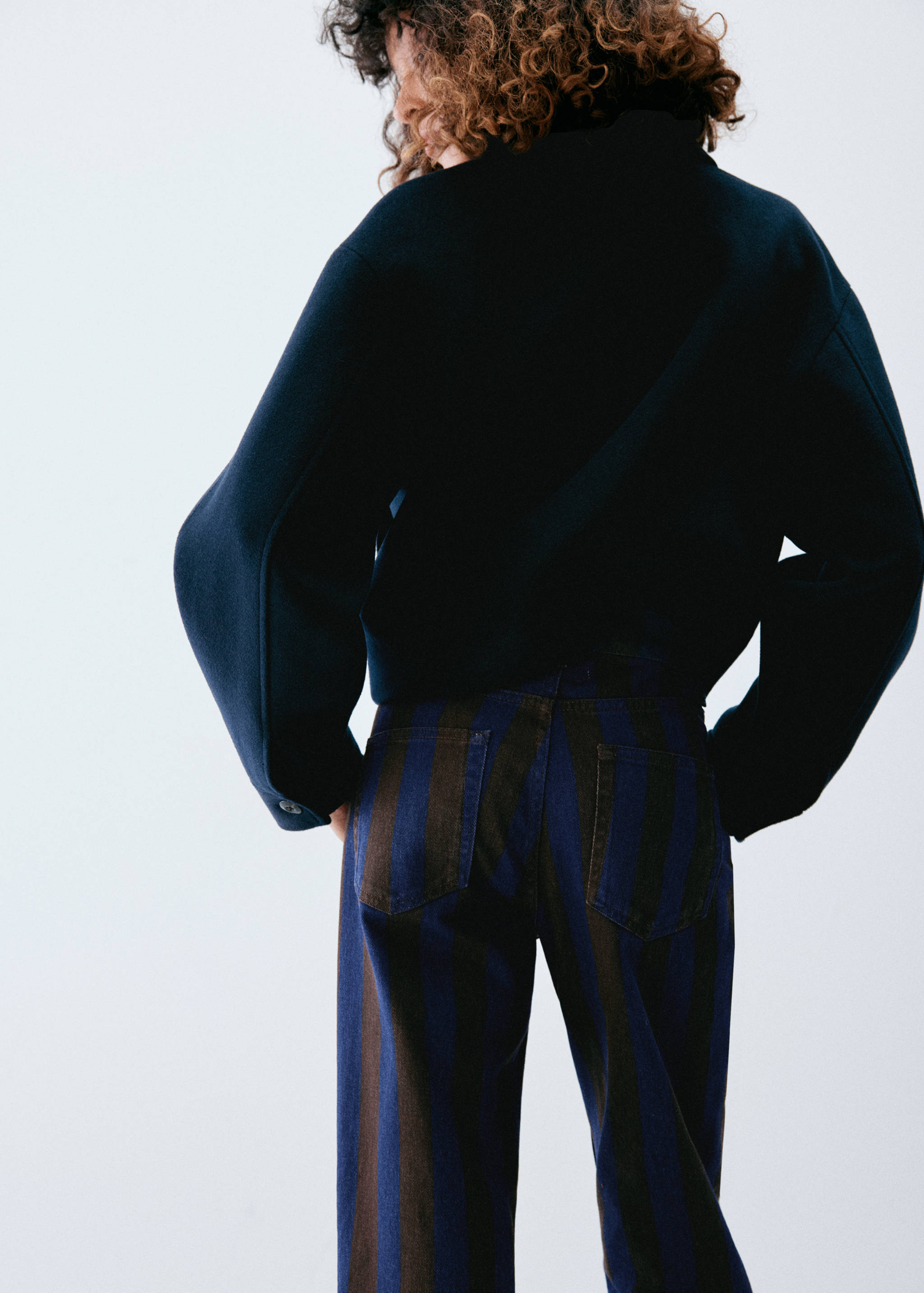 Jeans with stripes, regular waist - Reverse of the article