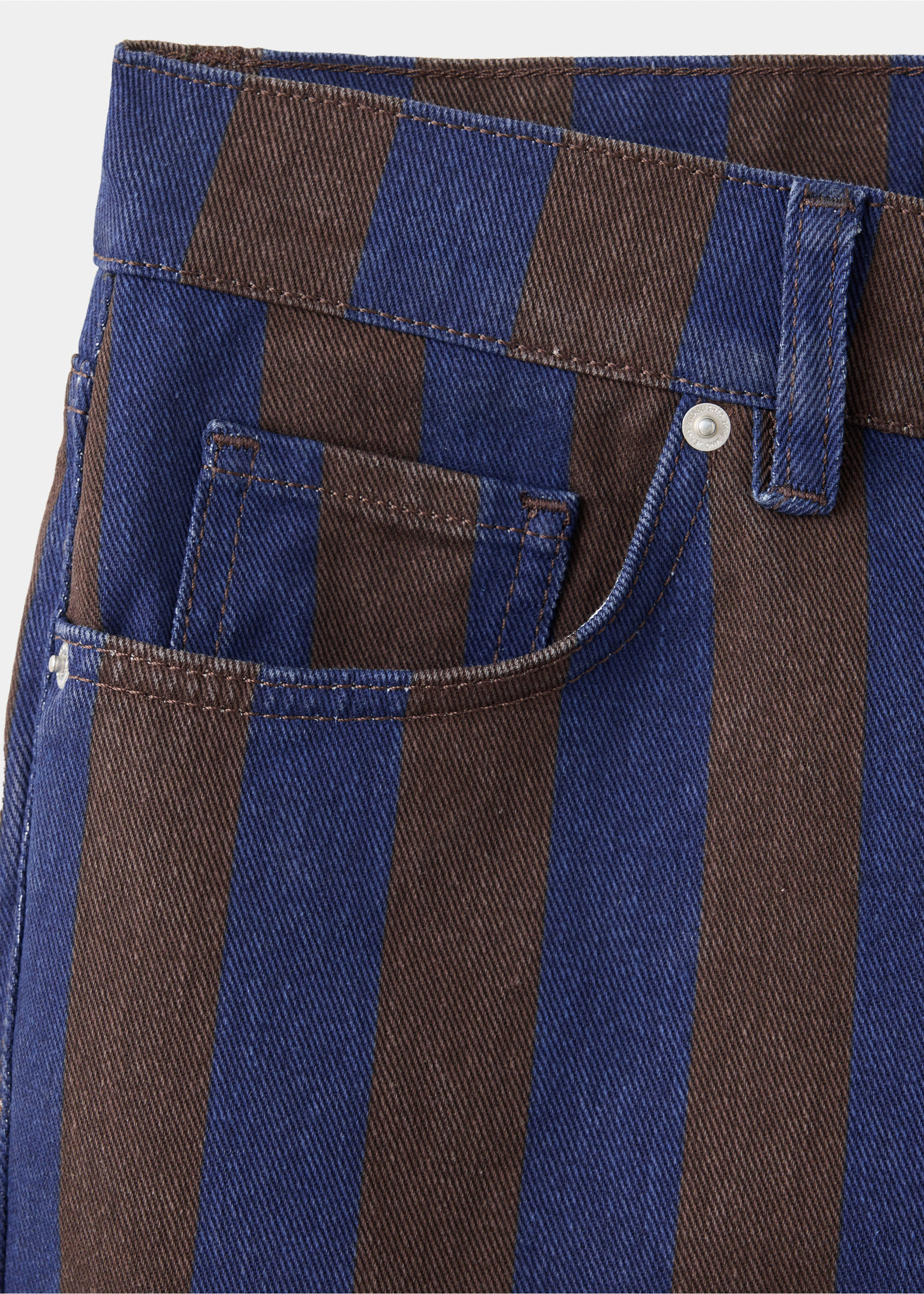 Jeans with stripes, regular waist - Details of the article 0, Blue. Ref: 37027141-00.