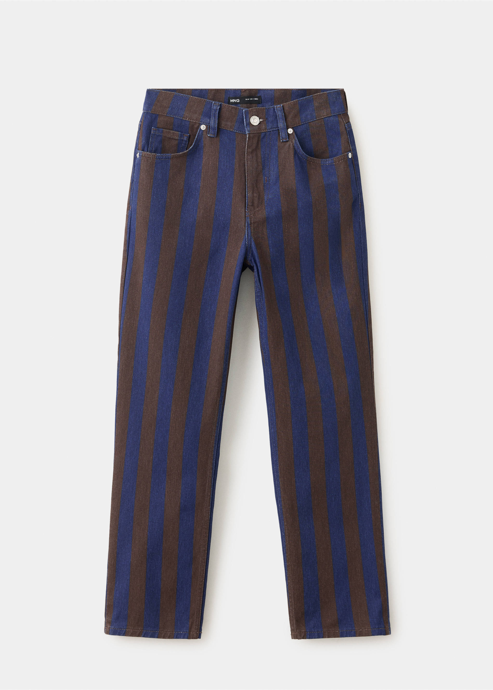Jeans with stripes, regular waist - Article without model, Blue. Ref: 37027141-00.