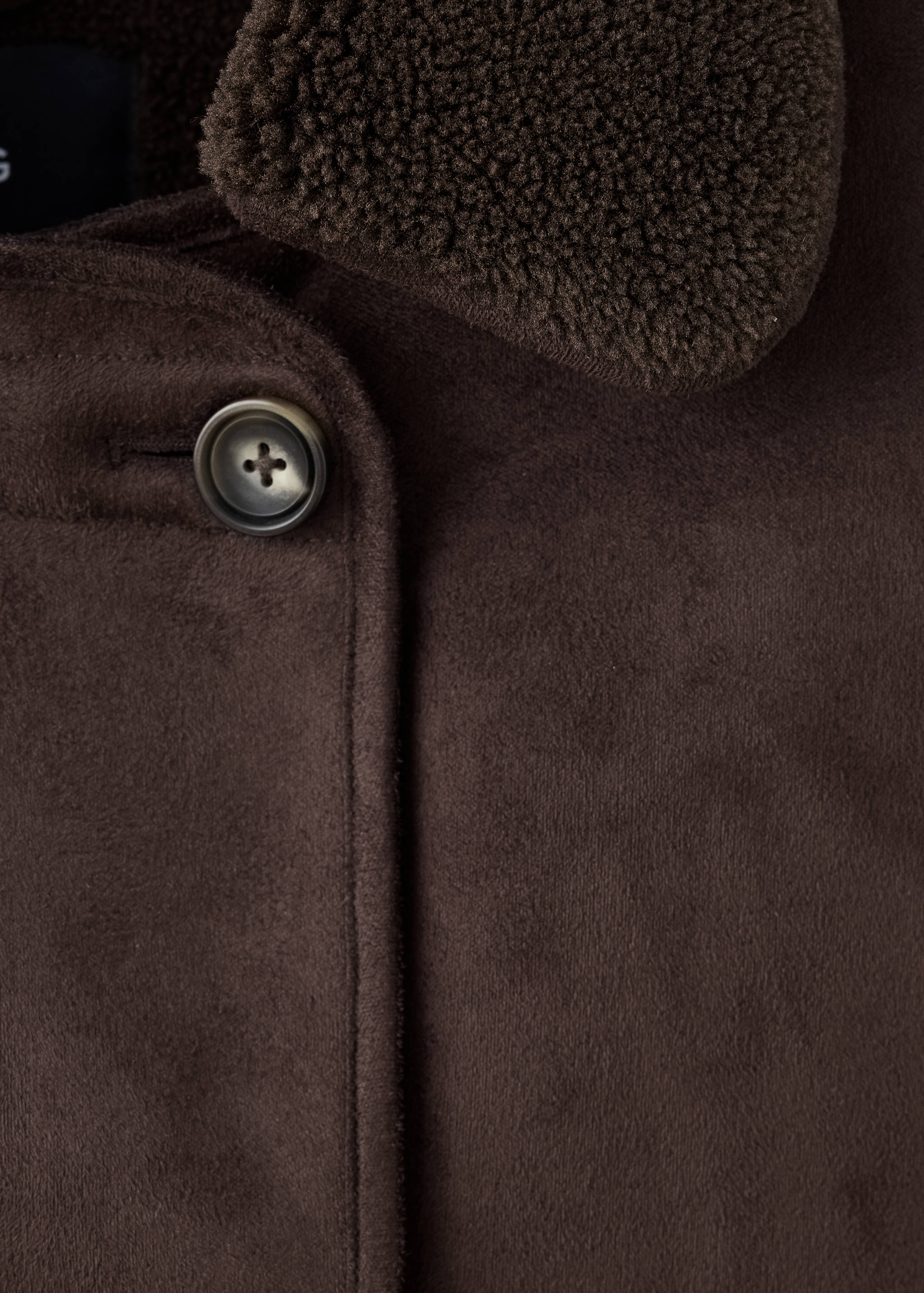 Suede and shearling-effect coat - Details of the article 8