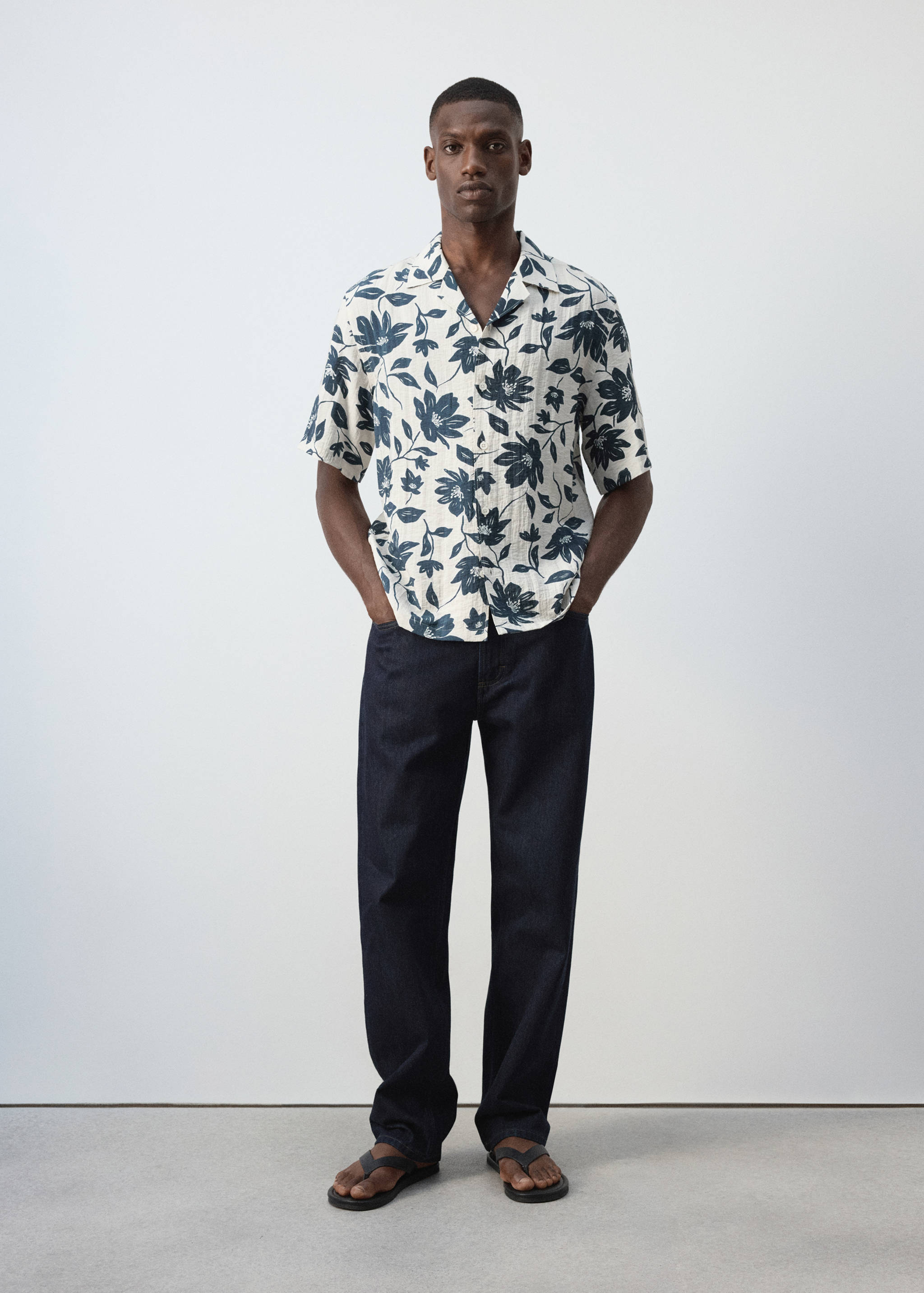 Chemise fluide imprimé fleuri - Plan général