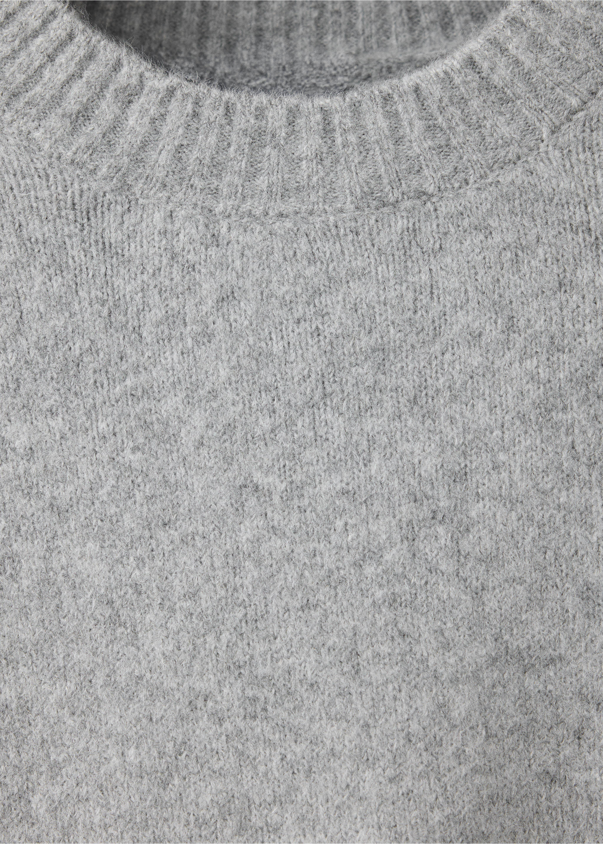 Round-neck knitted sweater - Details of the article 8, Grey. Ref: 37027775-00.