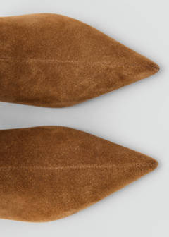 Suede kitten-heel boots — Medium Brown 6