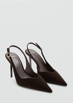 Velvet stiletto heel shoe — Chocolate 2