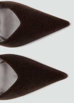 Velvet stiletto heel shoe — Chocolate 4