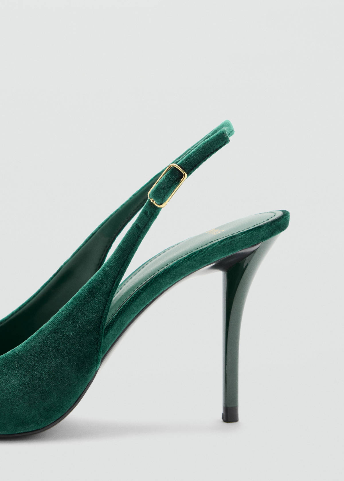 Velvet stiletto heel shoe — Green