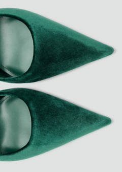 Velvet stiletto heel shoe — Green 6