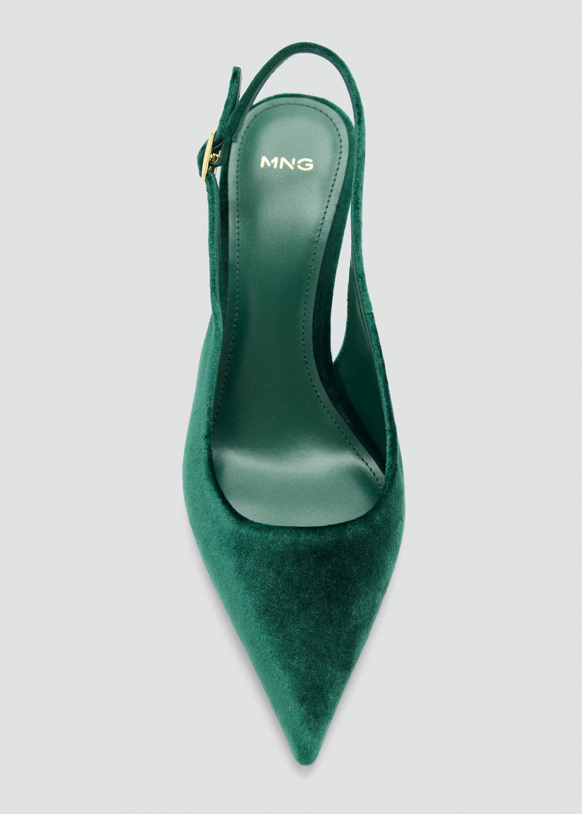 Velvet stiletto heel shoe — Green