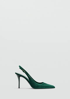 Velvet stiletto heel shoe — Green 3
