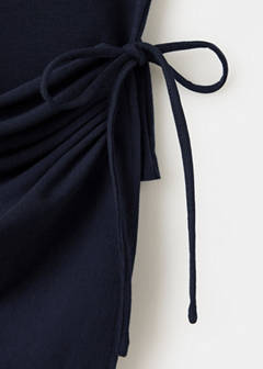 Asymmetrical ribbed knit top — Navy 10