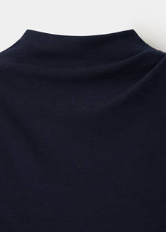 Asymmetrical ribbed knit top — Navy 11