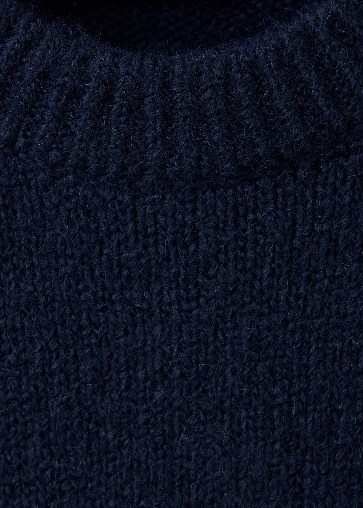 Round-neck knitted sweater — Navy