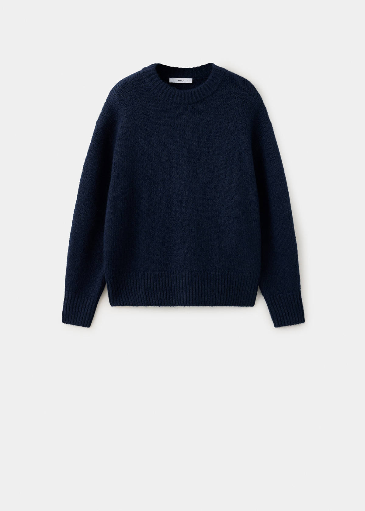 Round-neck knitted sweater — Navy