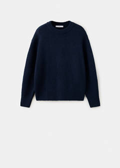 Round-neck knitted sweater — Navy 5