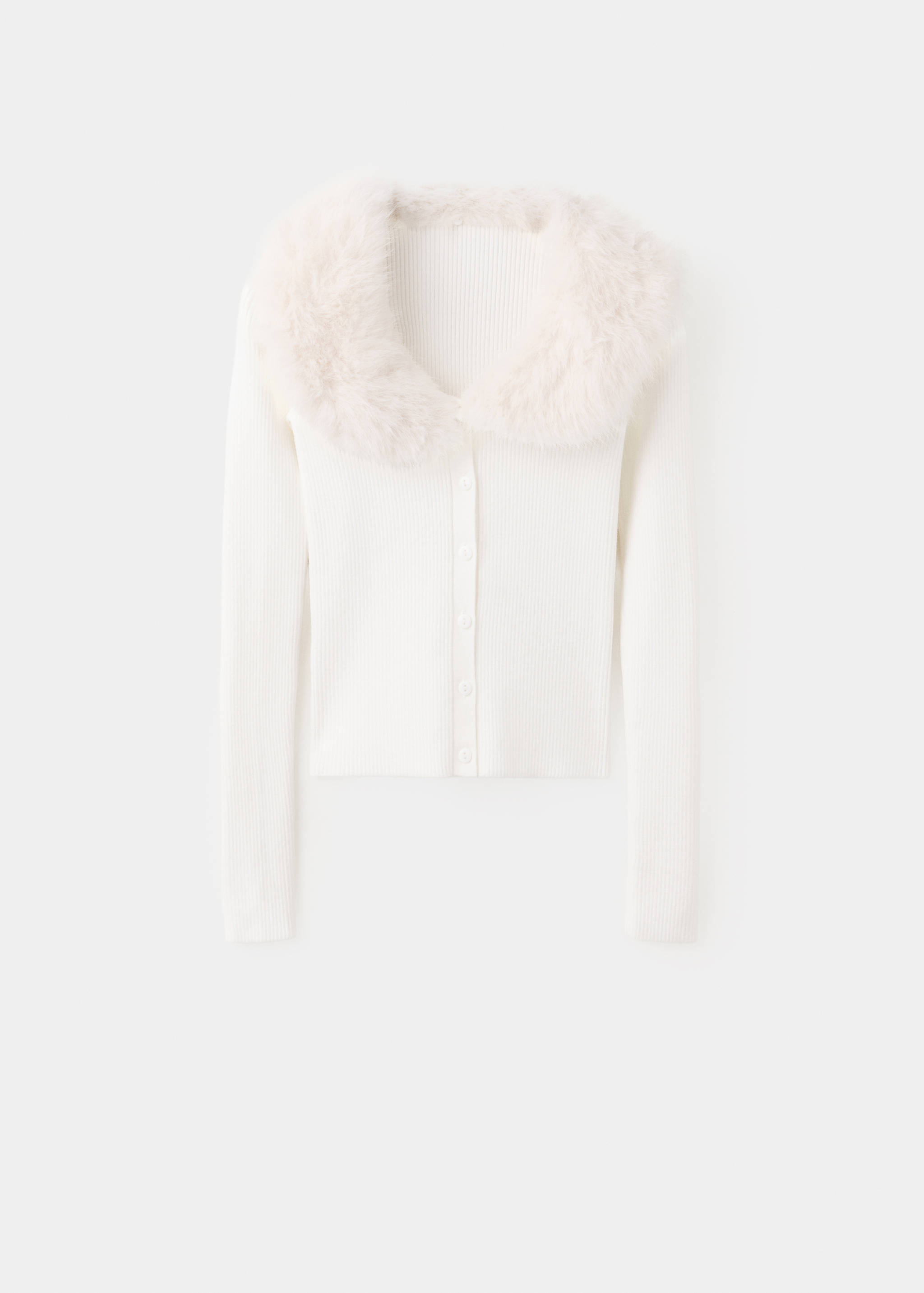 Cardigan col imitation fourrure amovible - Article sans modèle
