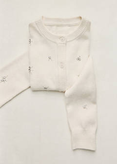 Cardigan with beads and rhinestones — Ecru 5