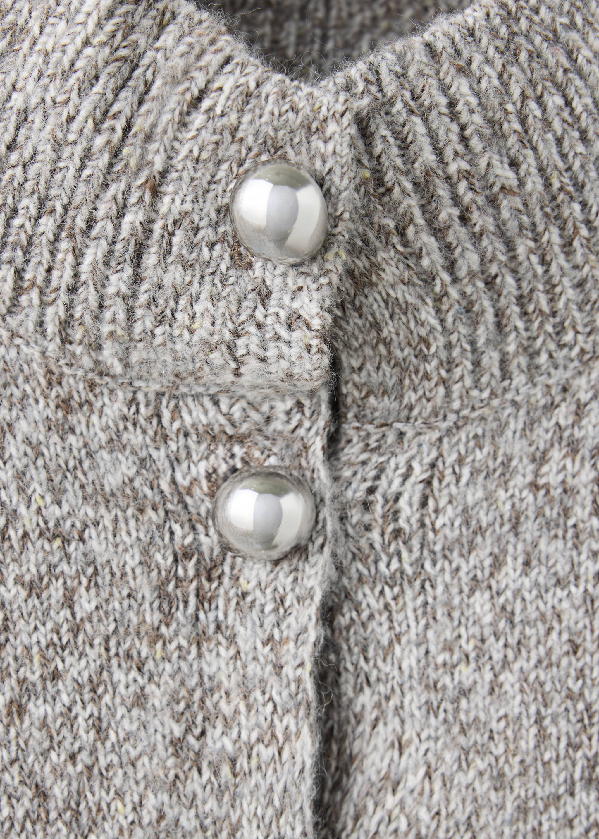 Cardigan à col montant - Détail de l'article 8, Gris chiné clair. Ref: 37027791-00.
