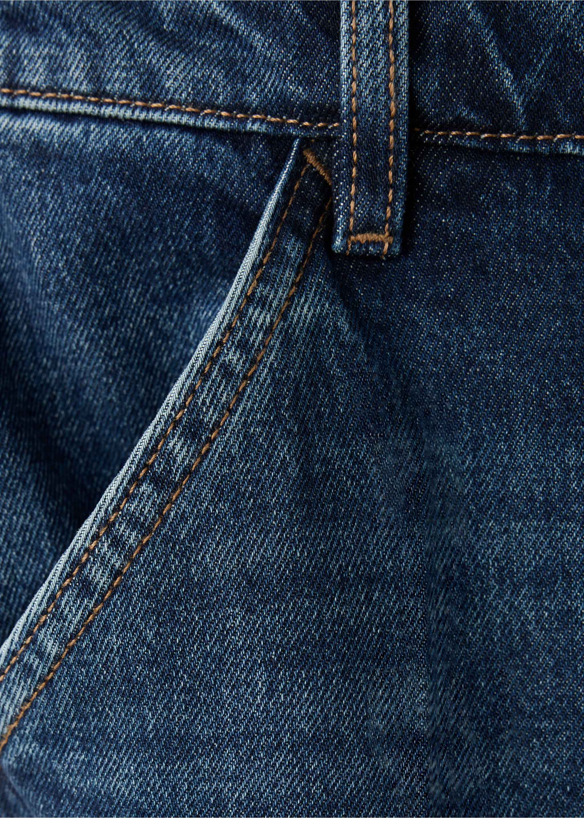 Regular-waist straight-leg jeans - Details of the article 0, Dark Blue. Ref: 37027792-00.