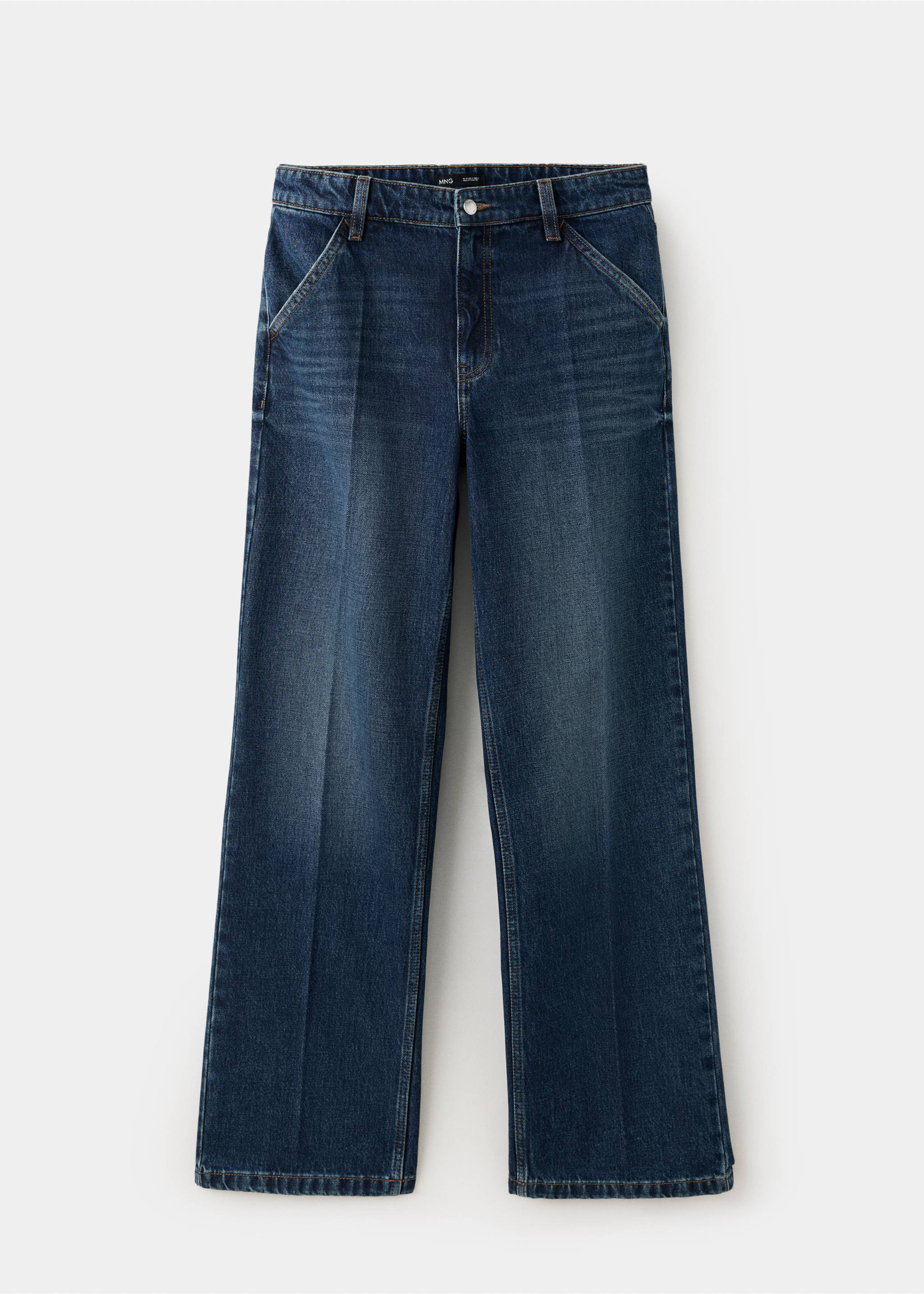 Regular-waist straight-leg jeans - Article without model, Dark Blue. Ref: 37027792-00.