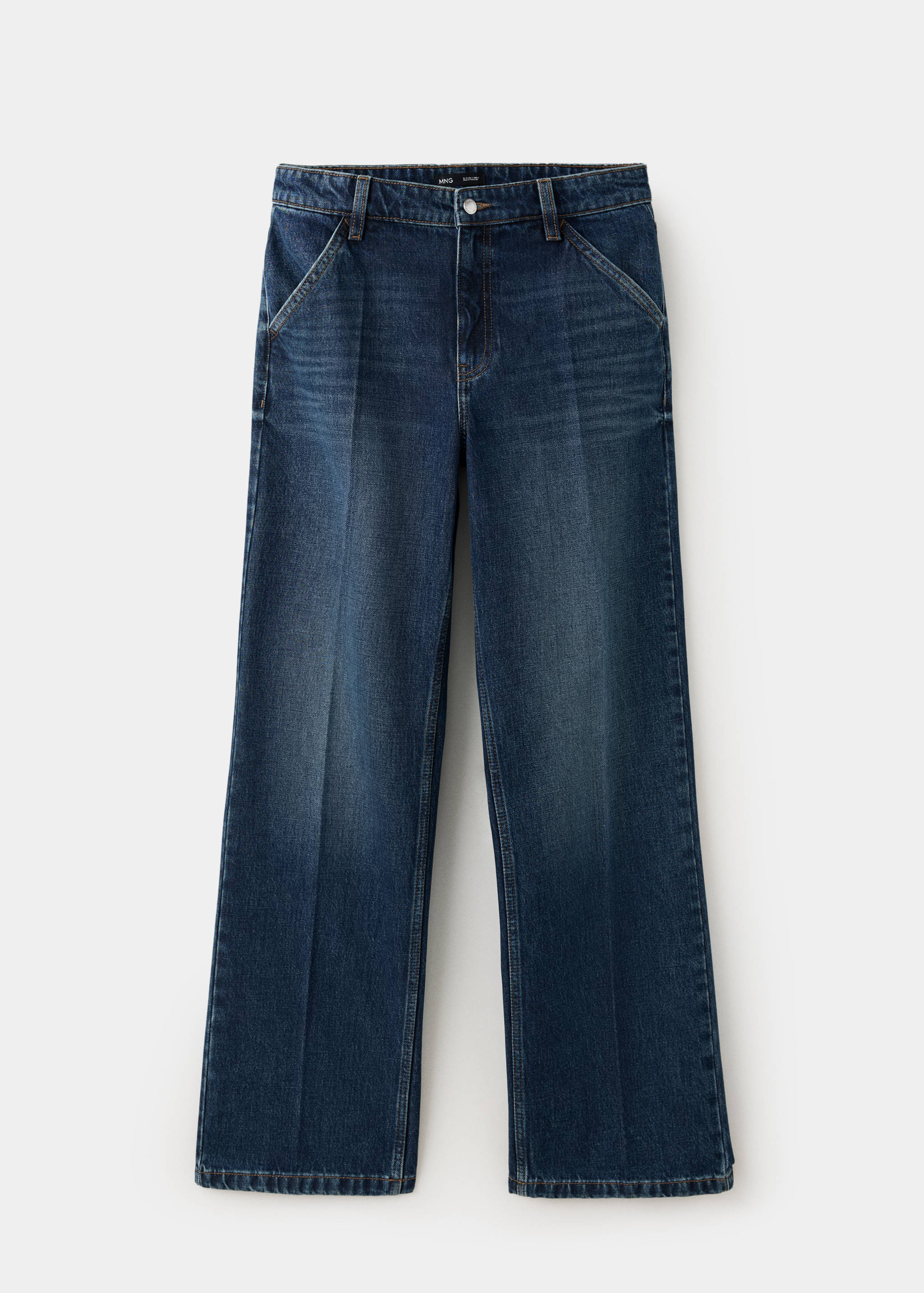 Regular-waist straight-leg jeans - Article without model