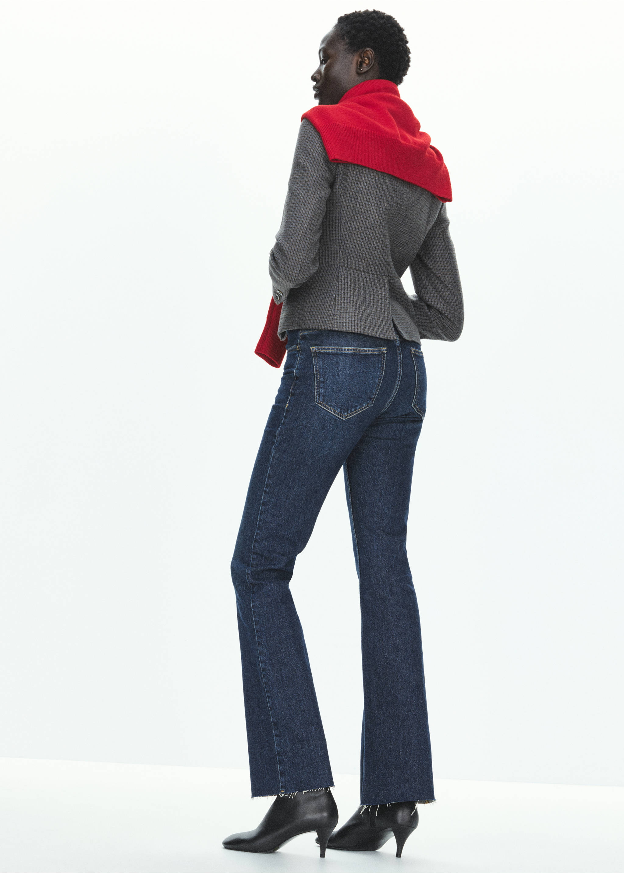 High waist flare jeans - Reverse of the article, Dark Blue. Ref: 37027793-00.