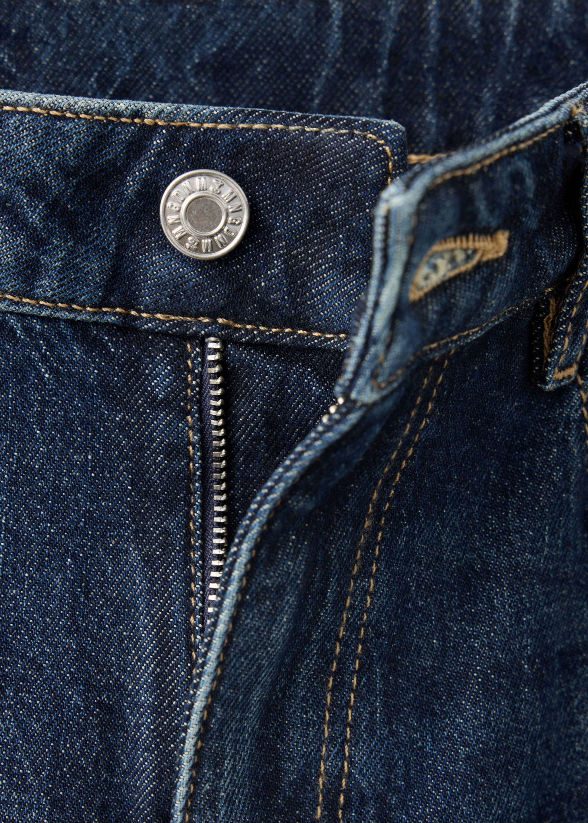High waist flare jeans - Details of the article 8, Dark Blue. Ref: 37027793-00.