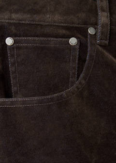 Straight velvet-flocked jeans — Brown 8