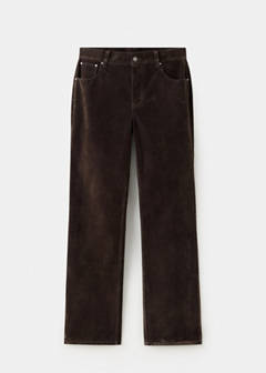 Straight velvet-flocked jeans — Brown 6
