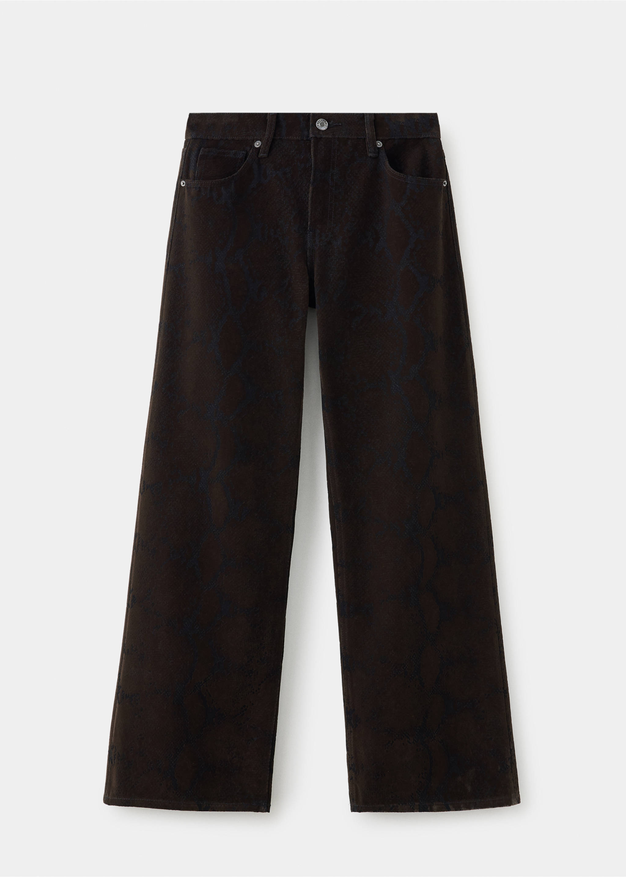 Широкие джинсы wide leg из бархата - Изделие без модели, Шоколадный. Ref: 37027795-00.