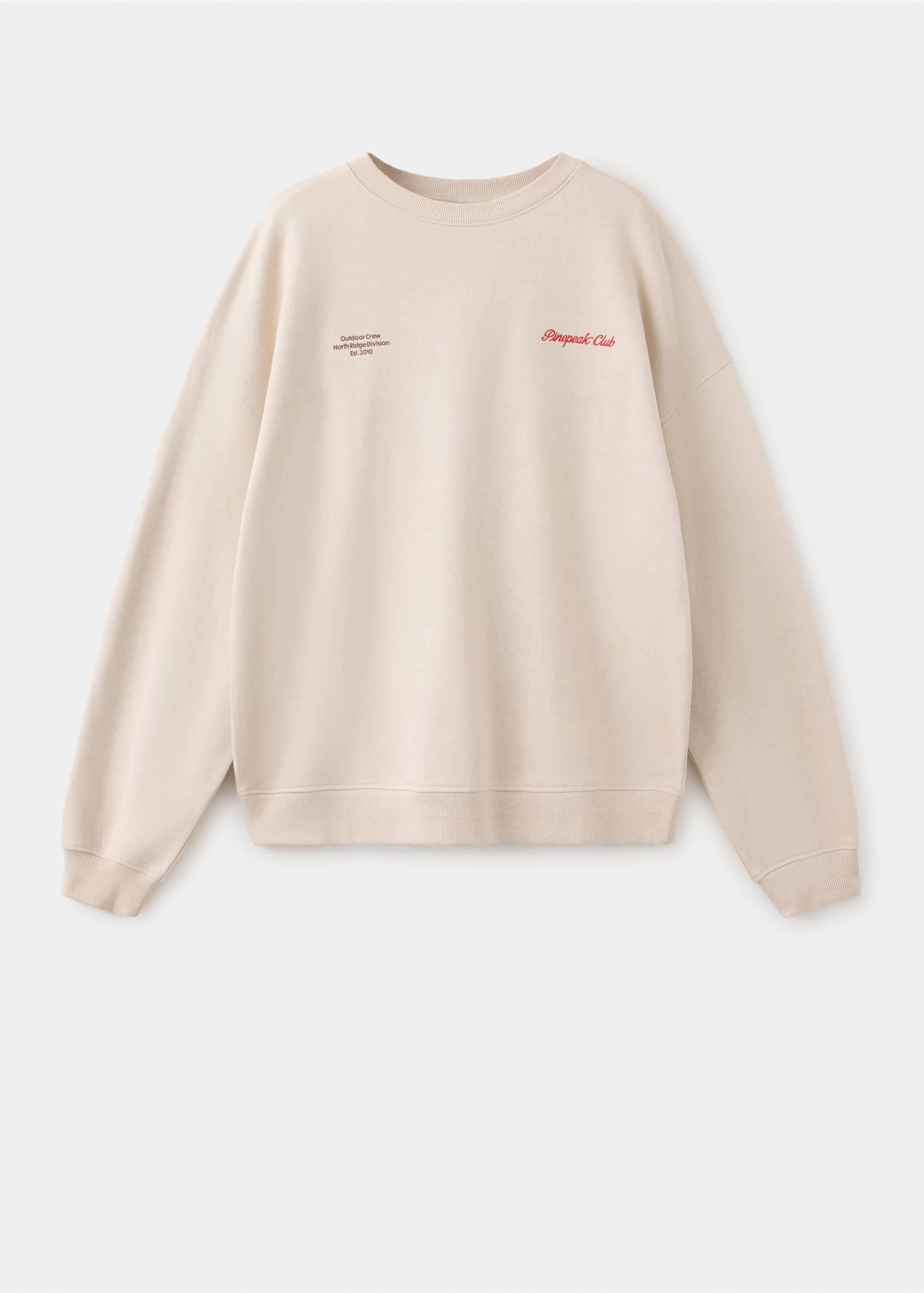 Cotton sweatshirt with printed text - Article without model, Sand. Ref: 37027801-00.