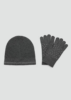Studded knit beanie — Charcoal 3