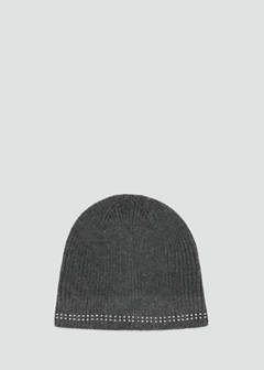 Studded knit beanie — Charcoal 1