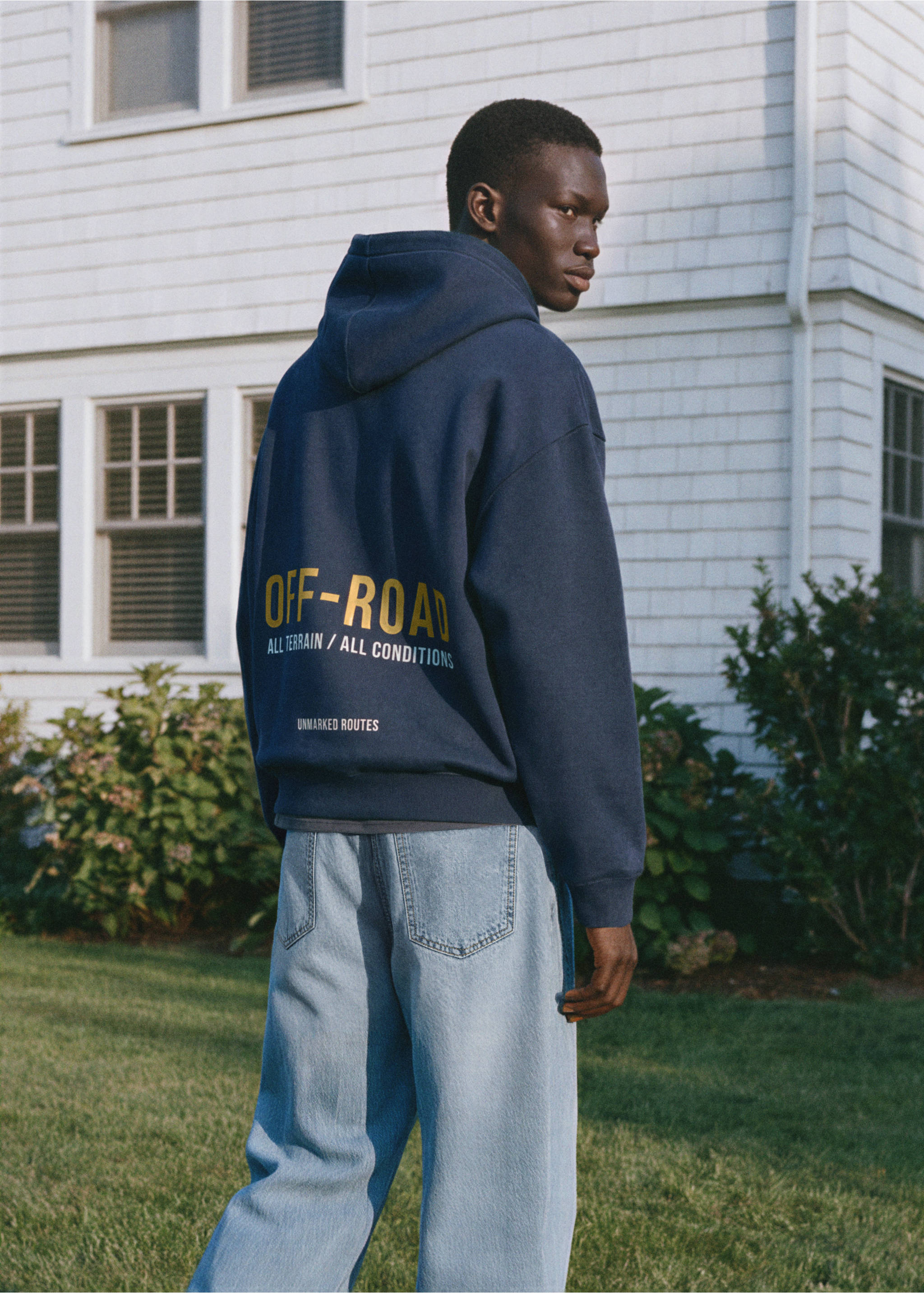 Hoodie cotton sweatshirt - Reverse of the article, Navy. Ref: 37027804-00.