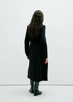 Manteco wool coat with funnel neck — Black 3
