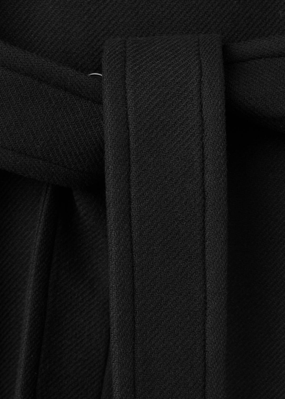 Manteco wool coat with funnel neck — Black