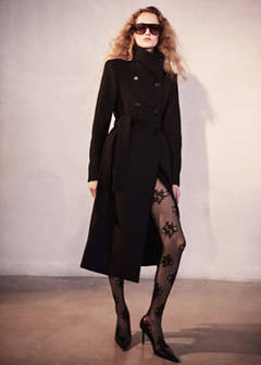 Manteco wool coat with funnel neck — Black 13