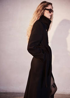 Manteco wool coat with funnel neck — Black 12