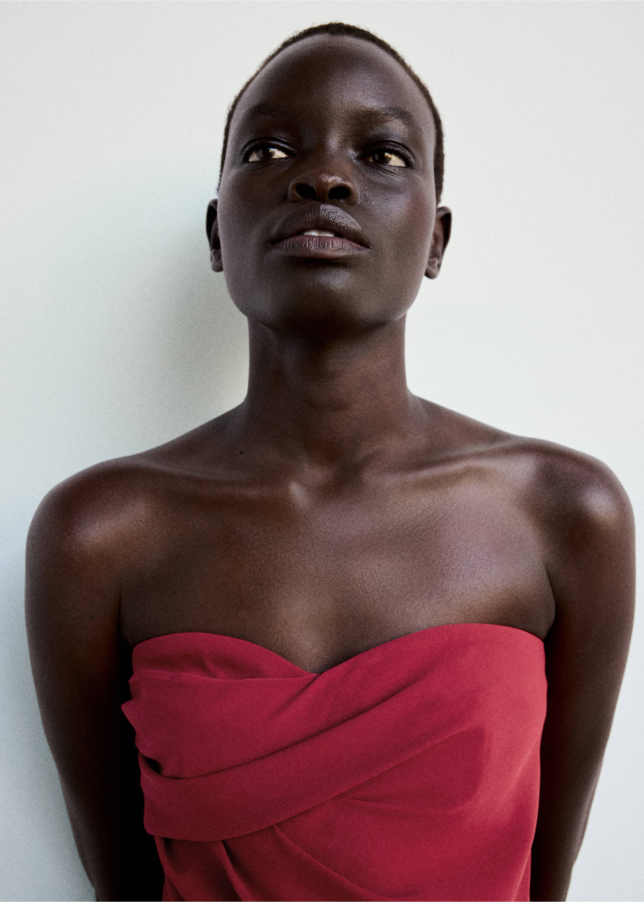Combinaison bustier à fronces - Verso de l’article, Rouge. Ref: 37027807-00.